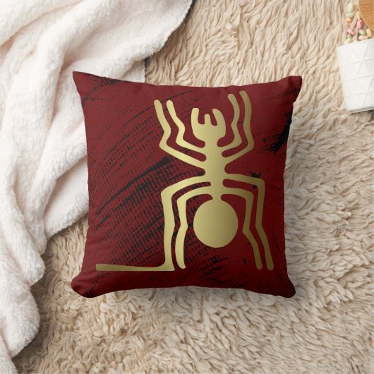 ジオグリフNazcaペルー動物クモ クッション (ブランケット)
