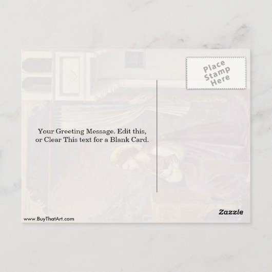 ジオットディボンドンによる受胎告知のマリア ポストカード (裏面)