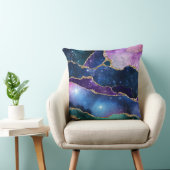 ジオデスと銀河系青い紫のピンクグリーン クッション (椅子)
