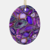 ジオデス結晶パターン – 紫と紫 セラミックオーナメント (右)