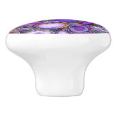 ジオデス結晶パターン – 紫と紫 セラミックノブ (側面)
