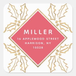 ジオハンドドロッド金ゴールドホリーズホリデイ差出人住所 スクエアシール