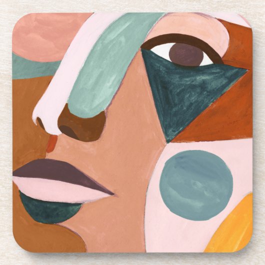 ジオハーフ顔 コースター (正面)