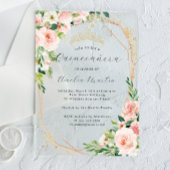 ジオピンクフローラ澄んアクリルフローラキンセアニェラ アクリル招待状