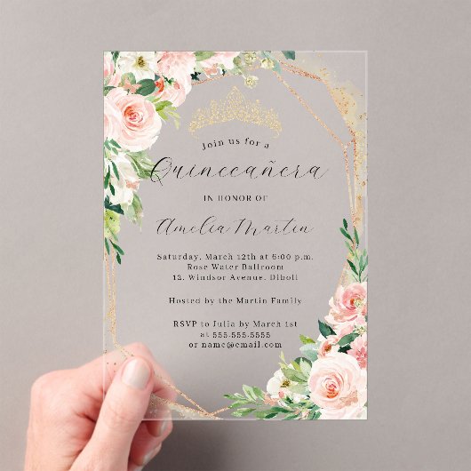 ジオピンクフローラ澄んアクリルフローラキンセアニェラ アクリル招待状 (インサイチュ (ポータブル))