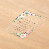 ジオピンクフローラ澄んアクリルフローラキンセアニェラ アクリル招待状 (レイダウン)