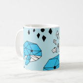 ジオフィッククジラ：かわいいシームレスパターン コーヒーマグカップ (正面左)