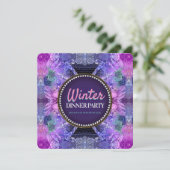 ジオフリルパープルピンク誕生日シャワーパーティー 招待状 (スタンド正面)