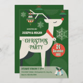 ジオミッククラシック鹿クリスマスデコール招待状 招待状 (正面/裏面)