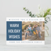 ジオメトはっきりしたリックホリデーフォトカード|青 シーズンカード (スタンド正面)