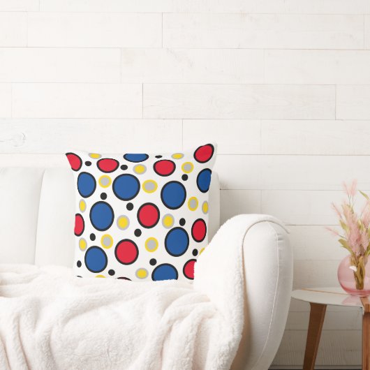 ジオメトはっきりしたリ円の赤(青) クッション (ソファ)