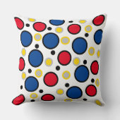 ジオメトはっきりしたリ円の赤(青) クッション (正面)