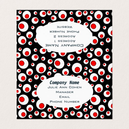 ジオメトはっきりしたリ抽象芸術の円(黒の場合は赤) 名刺 (外部フラット)