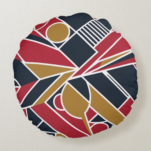 ジオメトはっきりしたリ – 枕 – ベッドルームモダンデコール ラウンドクッション (裏面)