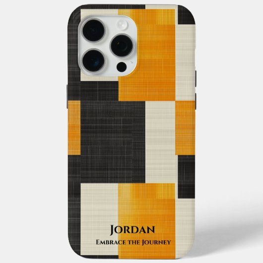 ジオメトはっきりしたリ – 黒とオレンジのスタイル Case-Mate iPhoneケース (裏面)