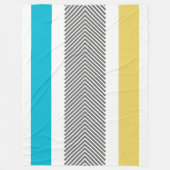 ジオメトアステカリブルー黄色抽象芸術矢印パターン フリースブランケット (正面)