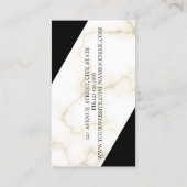 ジオメトエレガントモダンリ大理石金ゴールド、はさみ 名刺 (裏面)