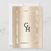 ジオメトエレガントリシャンパン金ゴールド日付を保存 招待状 (裏面)