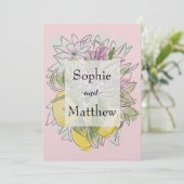 ジオメトエレガントリックグリーンレモンピンク 招待状 (スタンド正面)