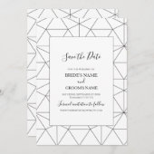 ジオメトエレガントリパターン結婚式の日付の保存 セーブザデート (正面/裏面)