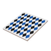 ジオメトエレガントリパターン黒青白 タイル (側面)