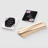 ジオメトエレガントリフレームパープル結婚式 プログラム ハンドファン (組立なし)