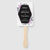 ジオメトエレガントリフレームパープル結婚式 プログラム ハンドファン (正面)