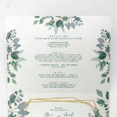ジオメトエレガントリフレーム（緑） |写真結婚の一覧 三つ折り招待状 (内部最初)