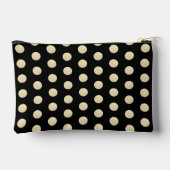 ジオメトエレガントリブラック金ゴールドグリッター円ドット アクセサリーポーチ (裏面)