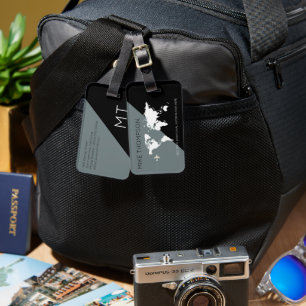 ジオメトエレガントリモダングレー黒 ラゲッジタグ