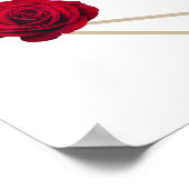 ジオメトエレガントリレッドローズ結婚の座席表 ポスター (角)