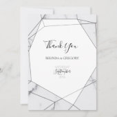 ジオメトエレガントリ大理石結婚の サンキューカード (正面)