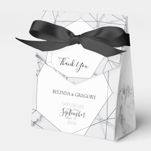 ジオメトエレガントリ大理石結婚の フェイバーボックス (正面サイド)