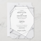 ジオメトエレガントリ大理石結婚式招待状 招待状 (正面)