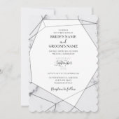 ジオメトエレガントリ大理石結婚式招待状 招待状 (正面)