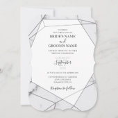 ジオメトエレガントリ大理石結婚式招待状 招待状 (正面)