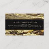 ジオメトエレガントリ大理石、黒の金ゴールドストライプ 名刺 (裏面)