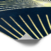 ジオメトエレガントリ:青アールデコ。 ポスター (角)