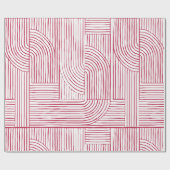 ジオメトオーガニックリストライプとアーチ赤と白 ラッピングペーパー (フラット)