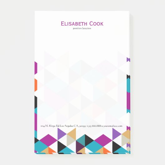 ジオメトカラフルモダンリ抽象芸術三角形2 ポストイット (正面)