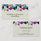 ジオメトカラフルモダンリ抽象芸術三角形4D 名刺 (正面/裏面)