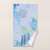 ジオメトカラフルリらせん状と線分 バスタオルセット (ハンドタオル)