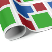 ジオメトカラフルリアートグレーホワイトブルーレッド、グリーン ラッピングペーパー (ロールコーナー)