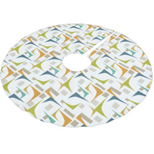 ジオメトカラフルリカル円弧コーナーミッドセンチュリーモダン ブラッシュドポリエステルツリースカート