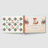 ジオメトカラフルリシェイプの部族キツネパターン ゲストブック (全面)