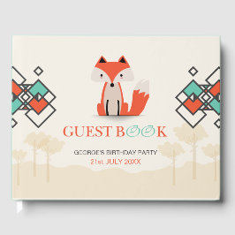 ジオメトカラフルリシェイプの部族キツネパターン ゲストブック