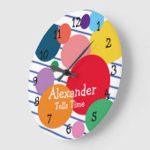 ジオメトカラフルリシェイプ子の部屋 ラージ壁時計 (傾斜)