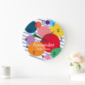 ジオメトカラフルリシェイプ子の部屋 ラージ壁時計 (ホーム)