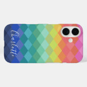 ジオメトカラフルリシェイプ虹パーソナライズされた Case-Mate iPhoneケース (裏面 (横))