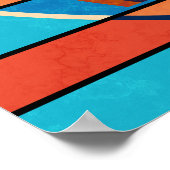 ジオメトカラフルリストライプ抽象芸術 ポスター (角)